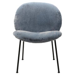 Ola Armchair in Vip Blue Upholstery & Black Nickel Legs by Saba