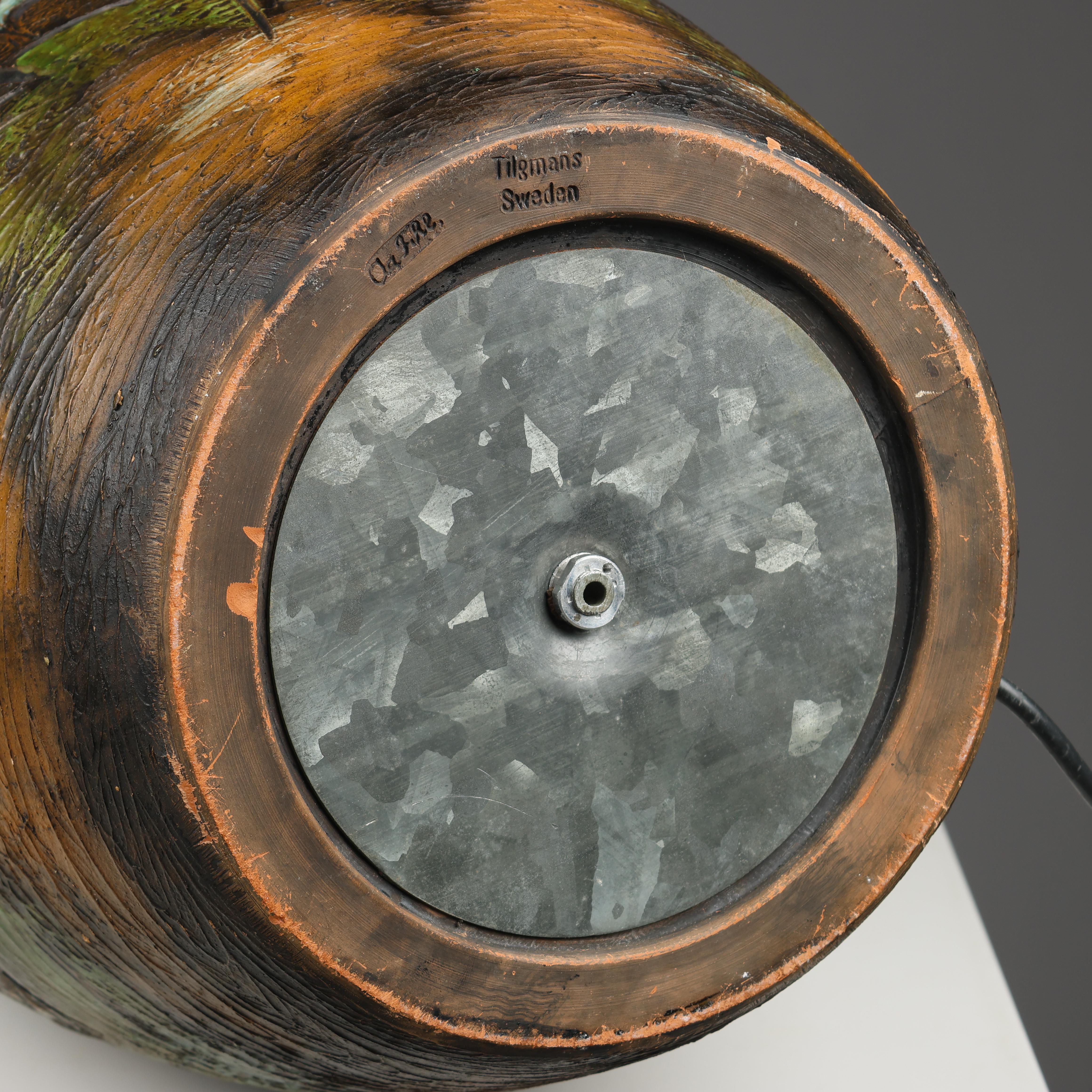 Ola Fihl , riesige glasierte Keramiklampe, Tilgmans Keramik, Schweden 1960 signiert (20. Jahrhundert) im Angebot