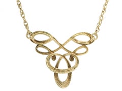 Ola Gorie 9ct Yellow Gold Open Large Tudor Pendant on 17" Rope Link Necklace