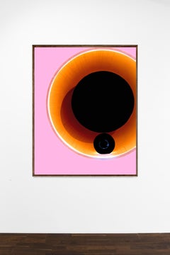 Suprematism Nr. 114 Black Circles and Orange Circle with Pink – Ola Kolehmainen