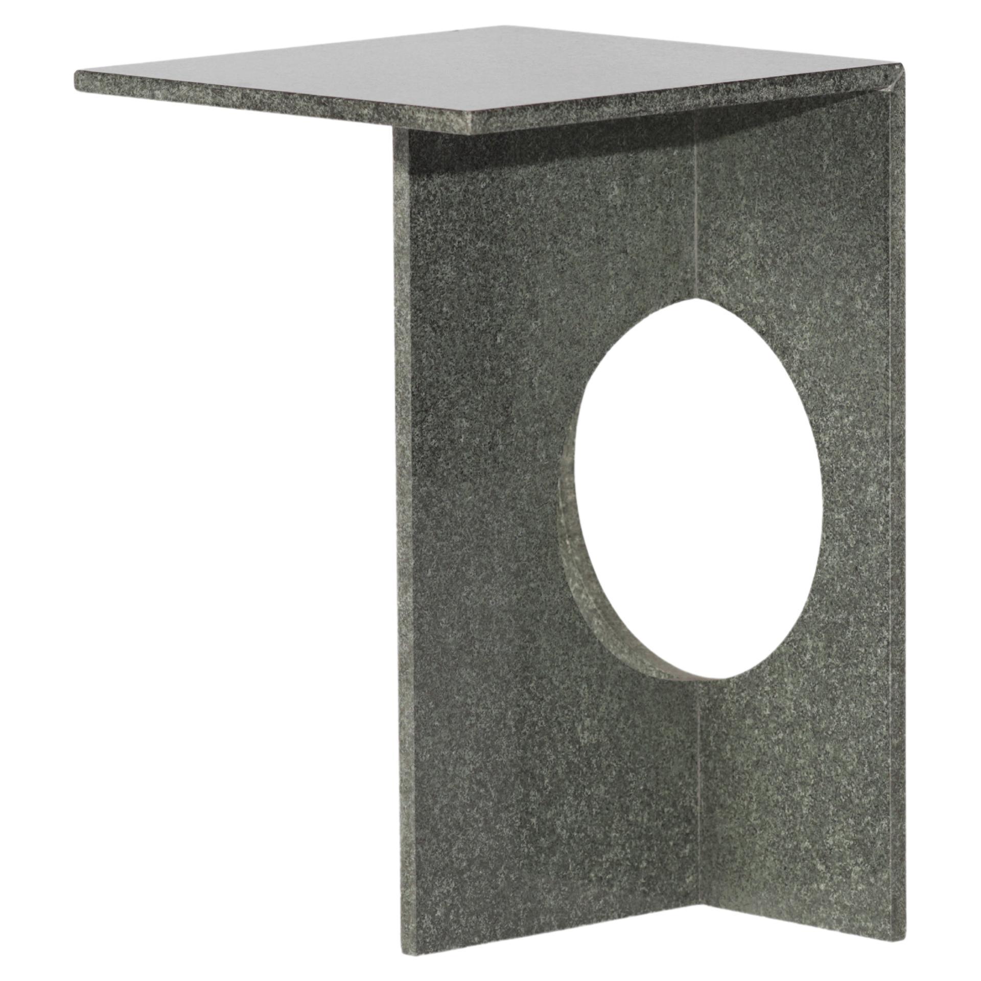 Ola Side Table, Polished Green Diabase Stone, Studio Mohs For Sale