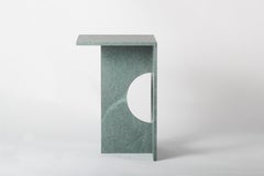 Ola Side Table, Brushed Green Diabase Volcanic Stone, Studio Mohs