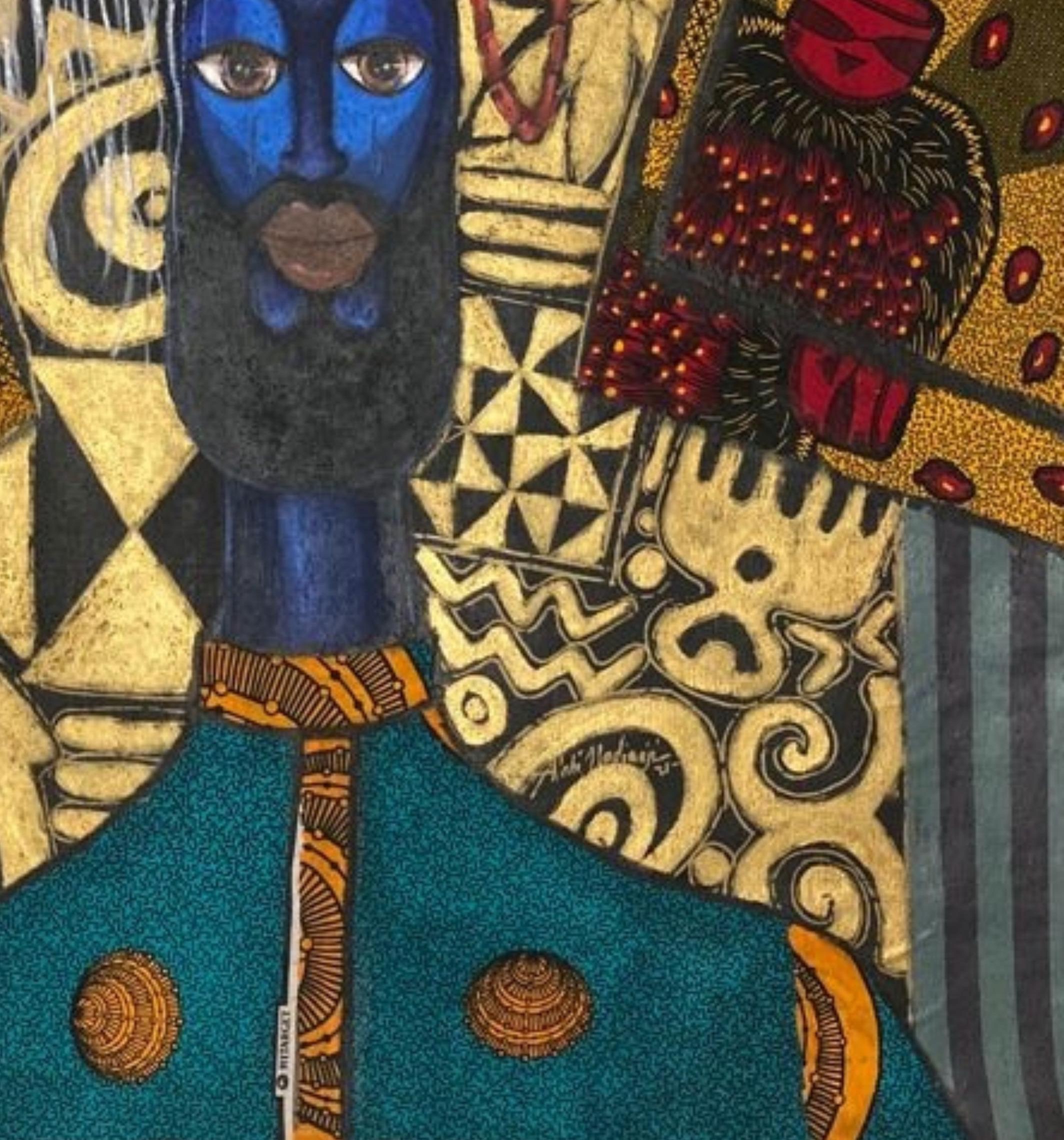 Afobaje (King Maker) - Contemporary Painting by Oladimeji Alabi