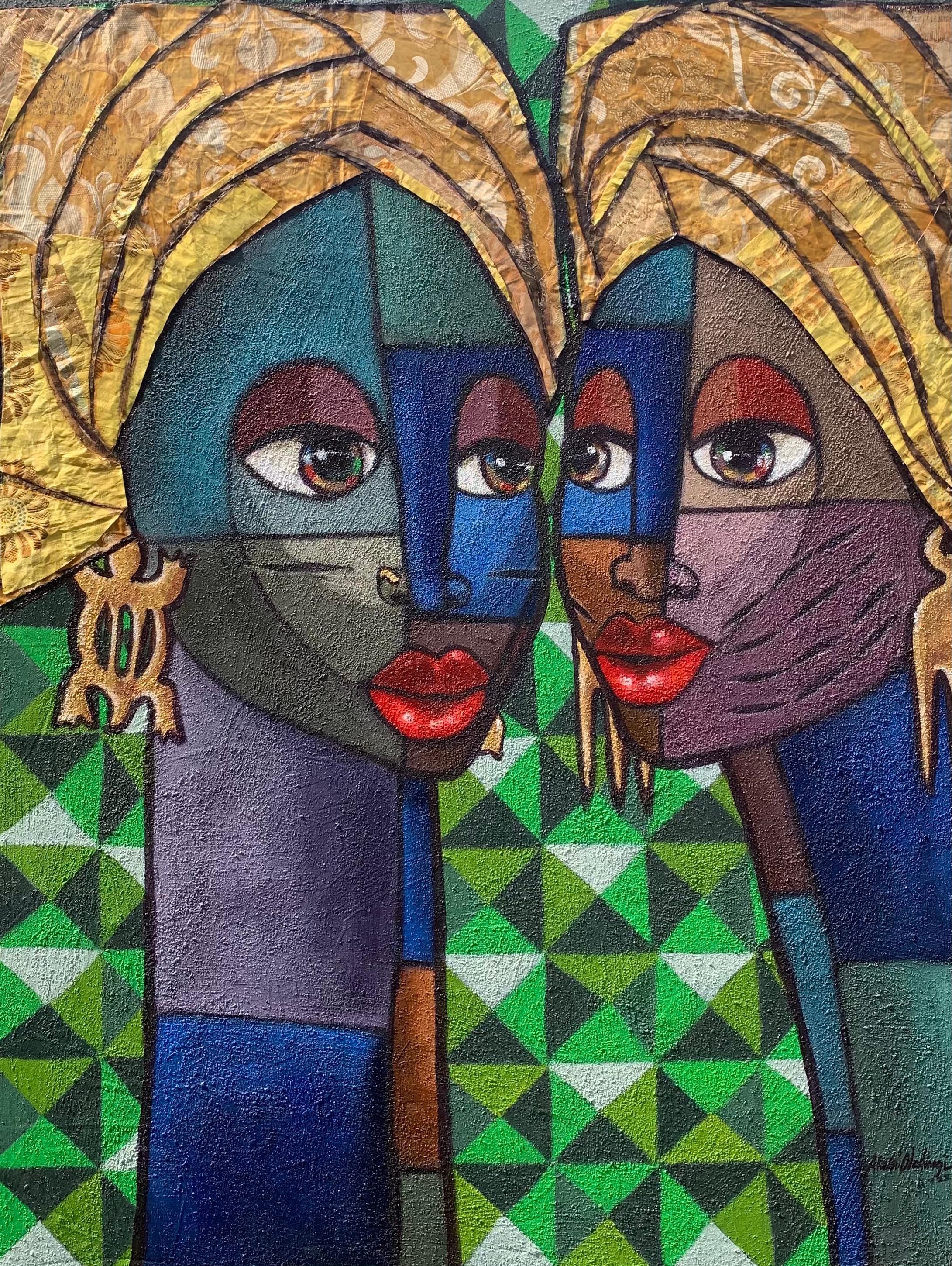 Oladimeji Alabi Figurative Painting – Agbara Abo (Feminine Qualität)