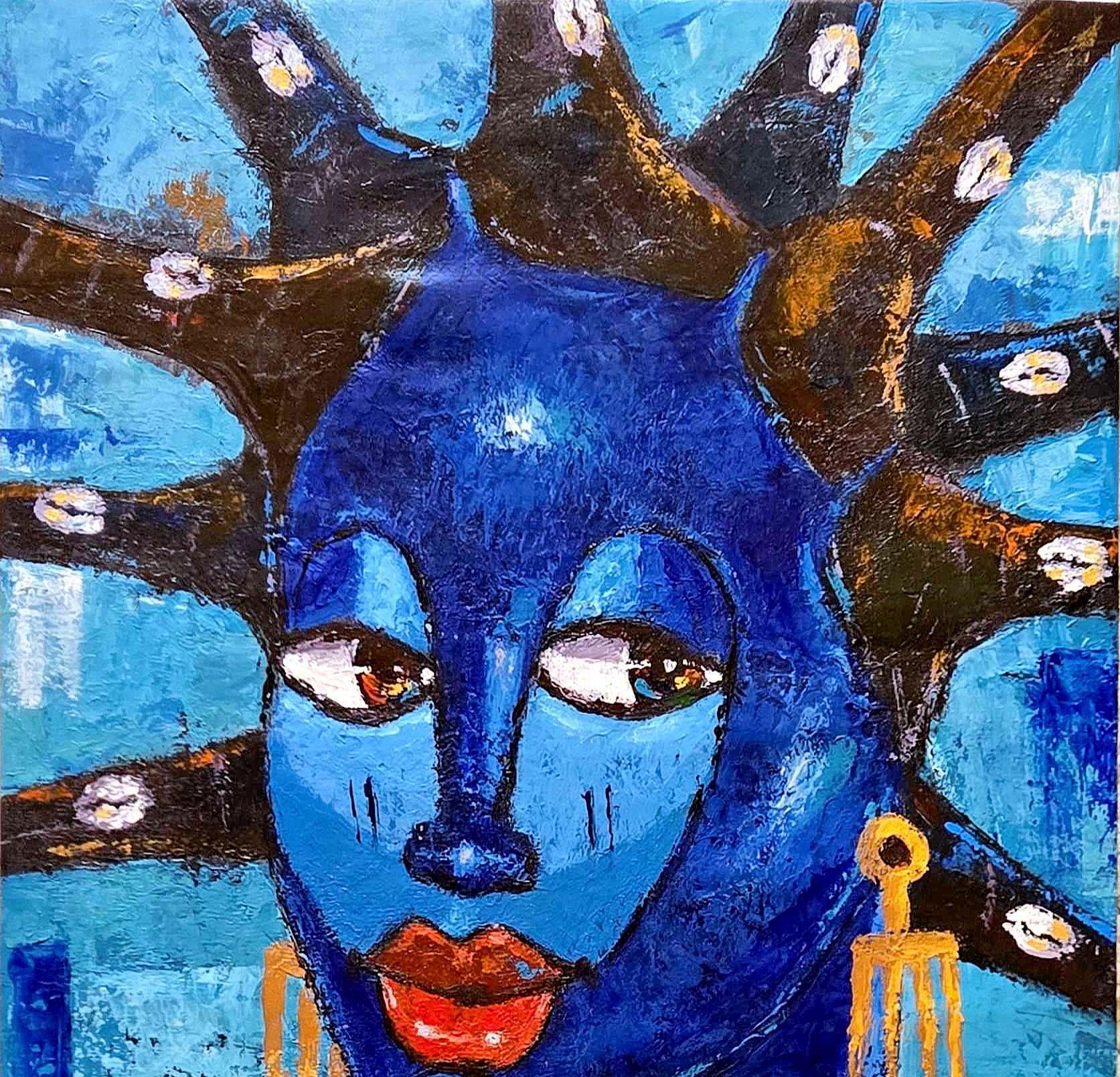 Belleza del Amor Propio 1 - Siglo XXI, Figurativo, Técnica mixta, Mujer, África - Painting de Oladimeji Alabi