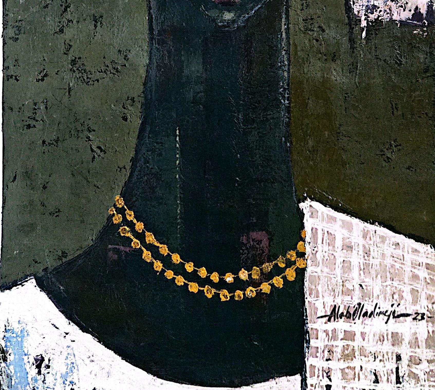 Iyalode (Frauenführerin) -21. Jahrhundert Zeitgenössisch, Figurativ, Afrika (Schwarz), Portrait Painting, von Oladimeji Alabi