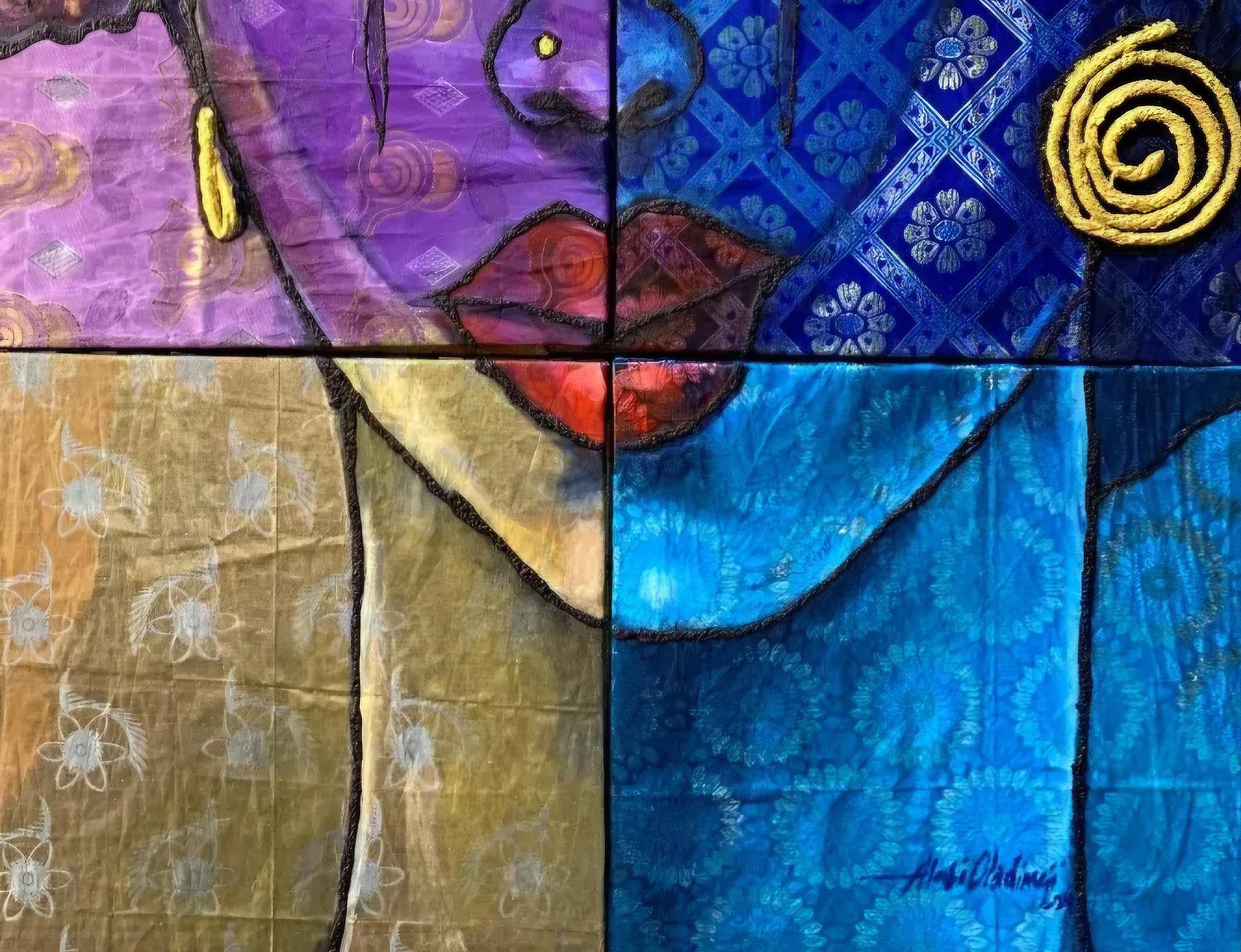 Tal Como Eres 1 - Siglo XXI, Figurativo, Técnica mixta, Mujer, África - Painting Contemporáneo de Oladimeji Alabi