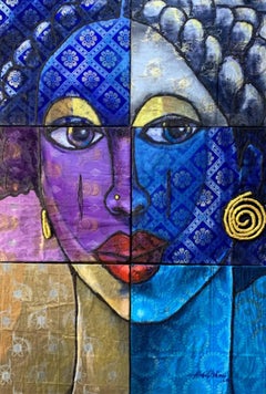 Just The Way You Are 1 - 21° secolo, Figurativo, Tecnica mista, Donne, Africa