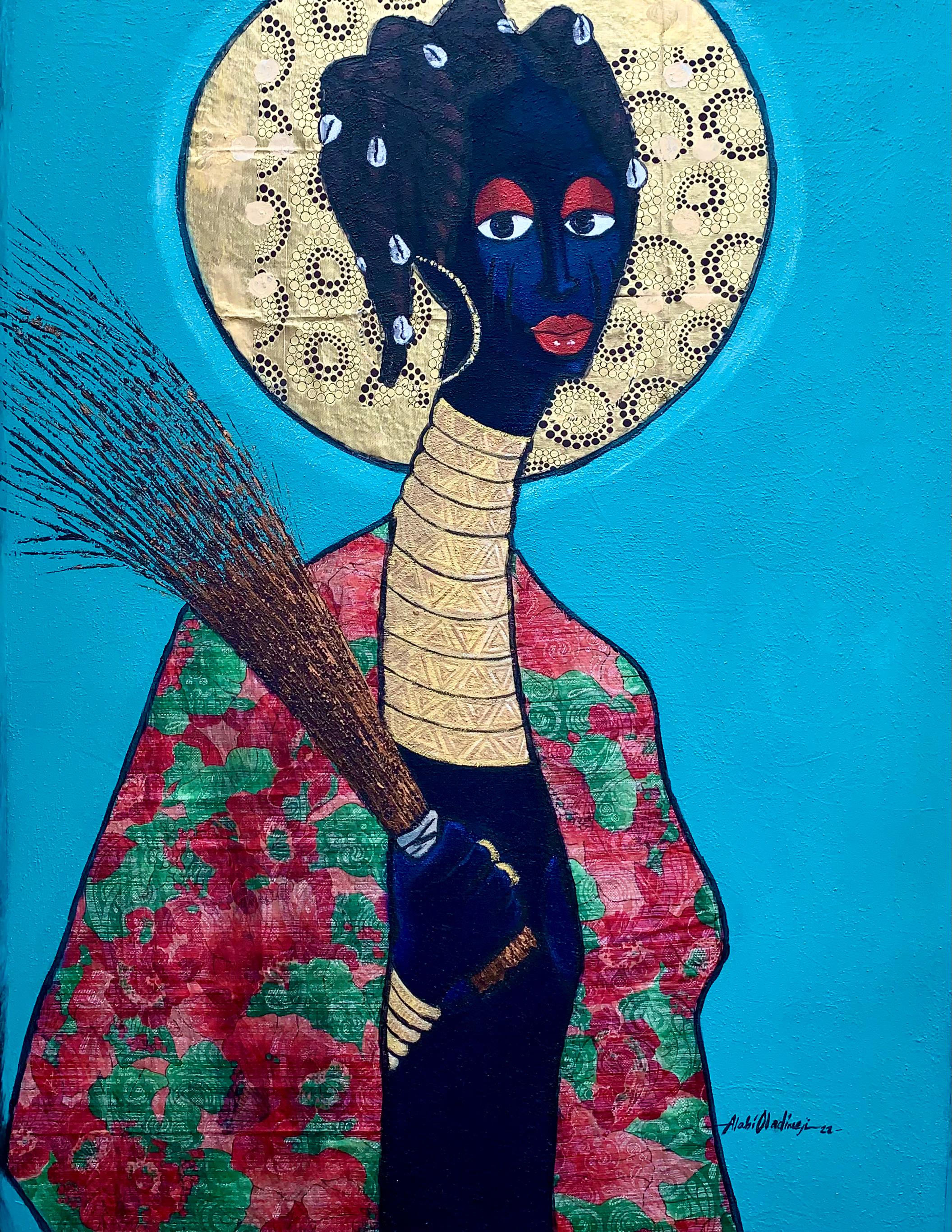 Oladimeji Alabi Figurative Painting – Symbol der Erinnerungen 2