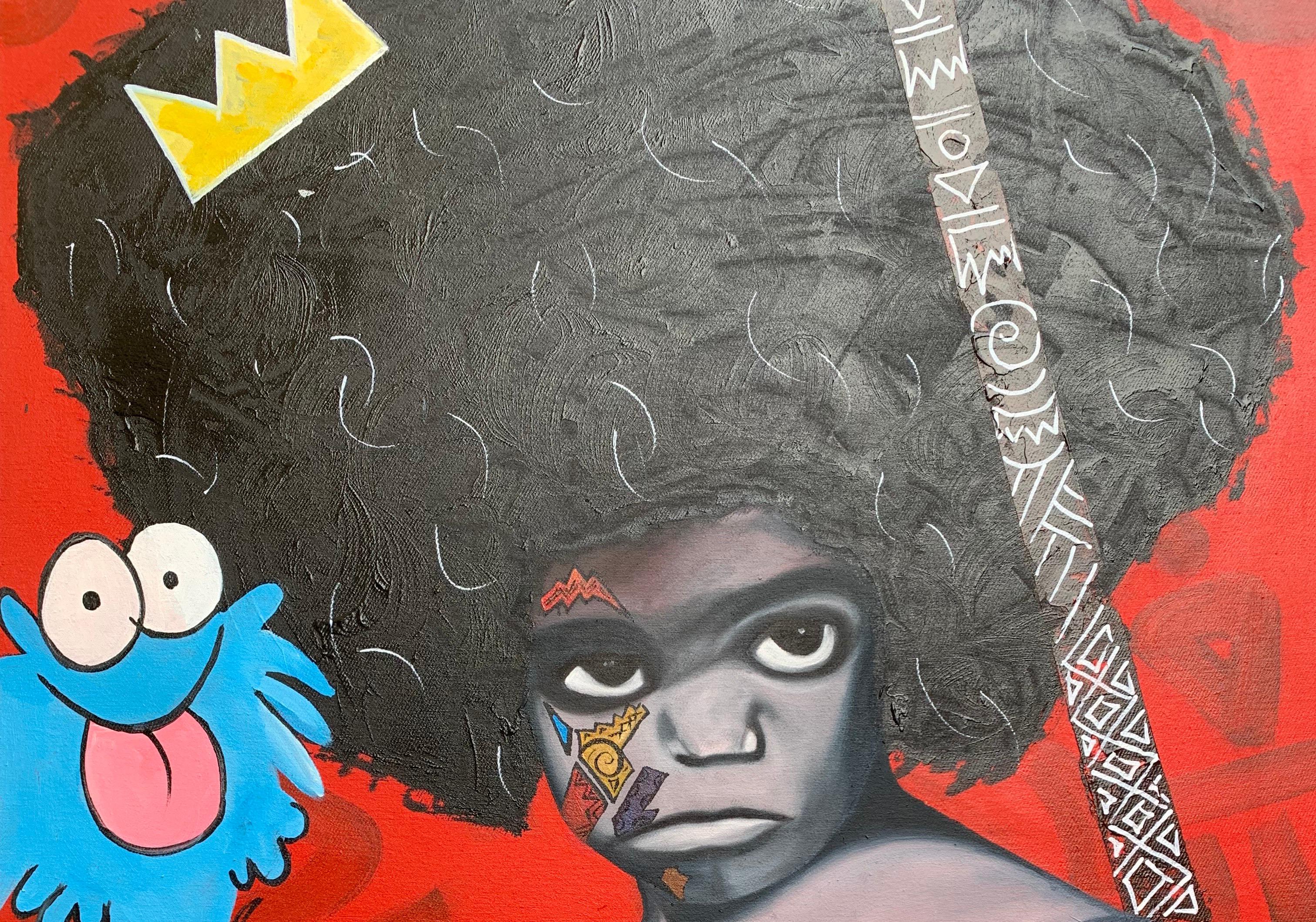 Everything Affects Everything 1 -21st Century, Contemporary, Figurative, Boxing - Painting by Oladire Araireoluwa