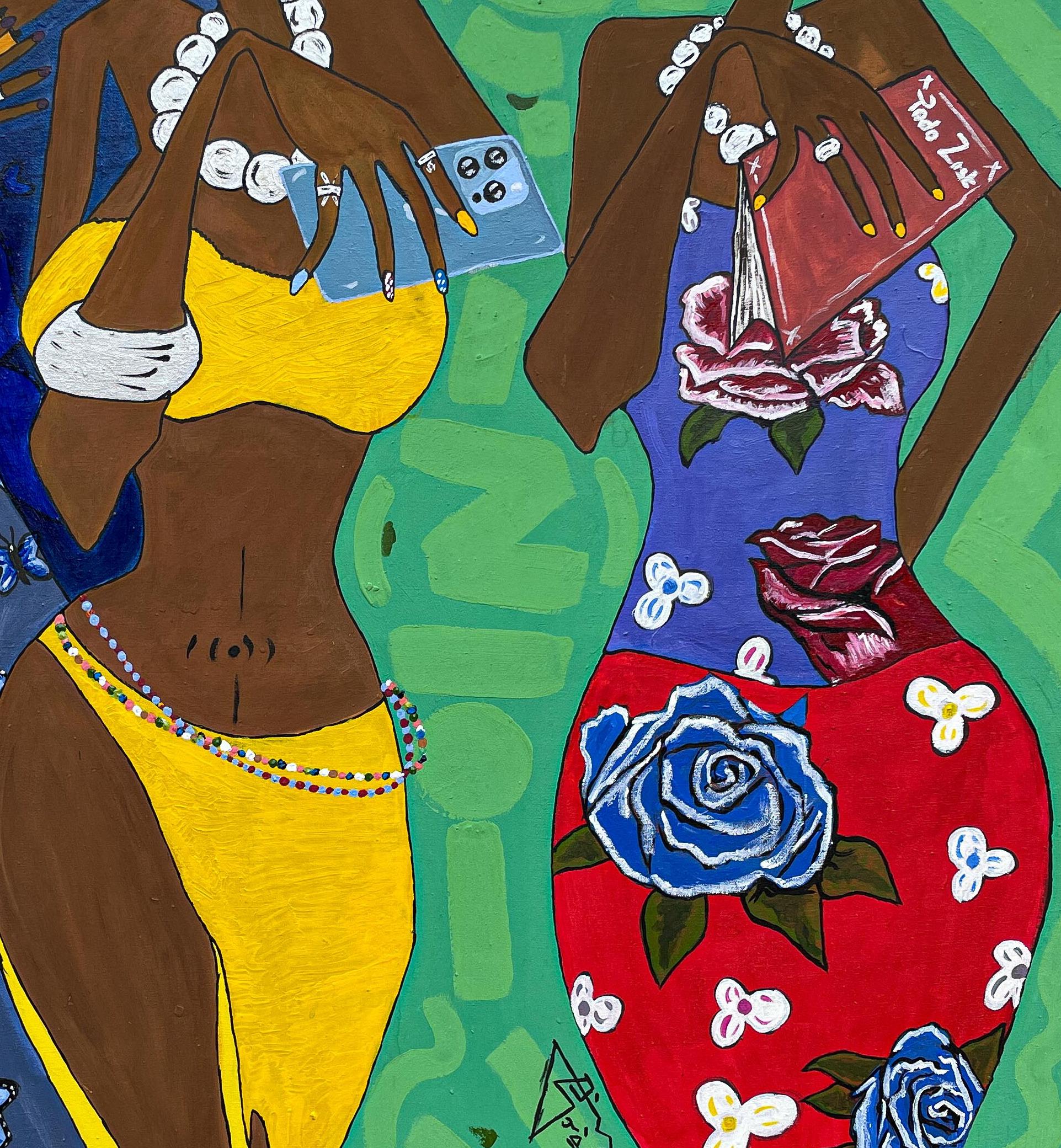 Obinrin (Woman) - Contemporary Painting by Oladire Araireoluwa