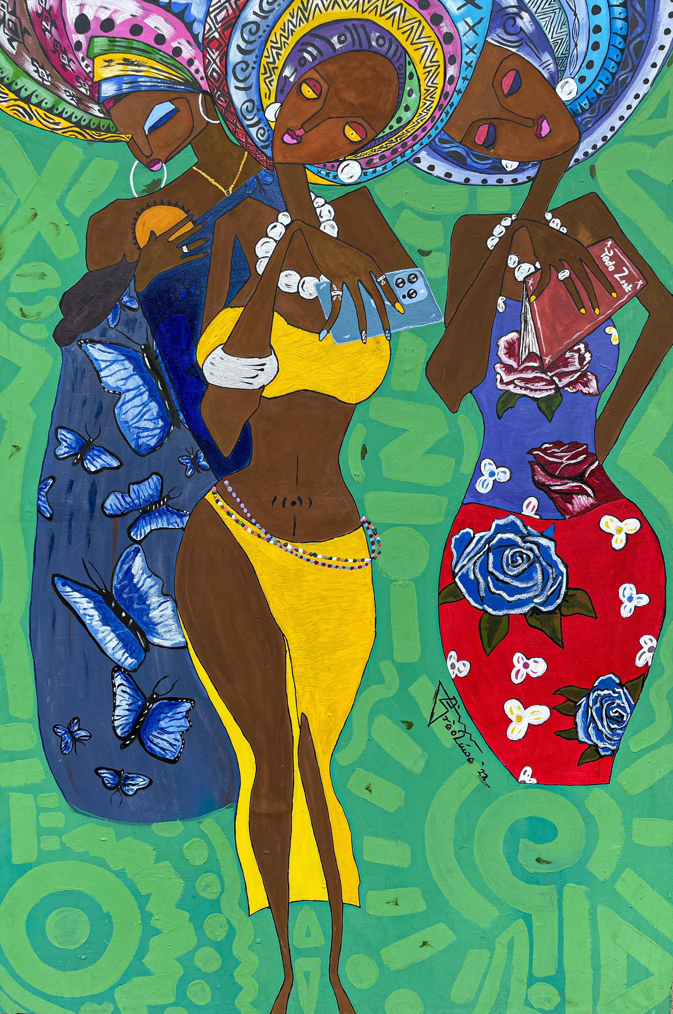 Oladire Araireoluwa Figurative Painting - Obinrin (Woman)