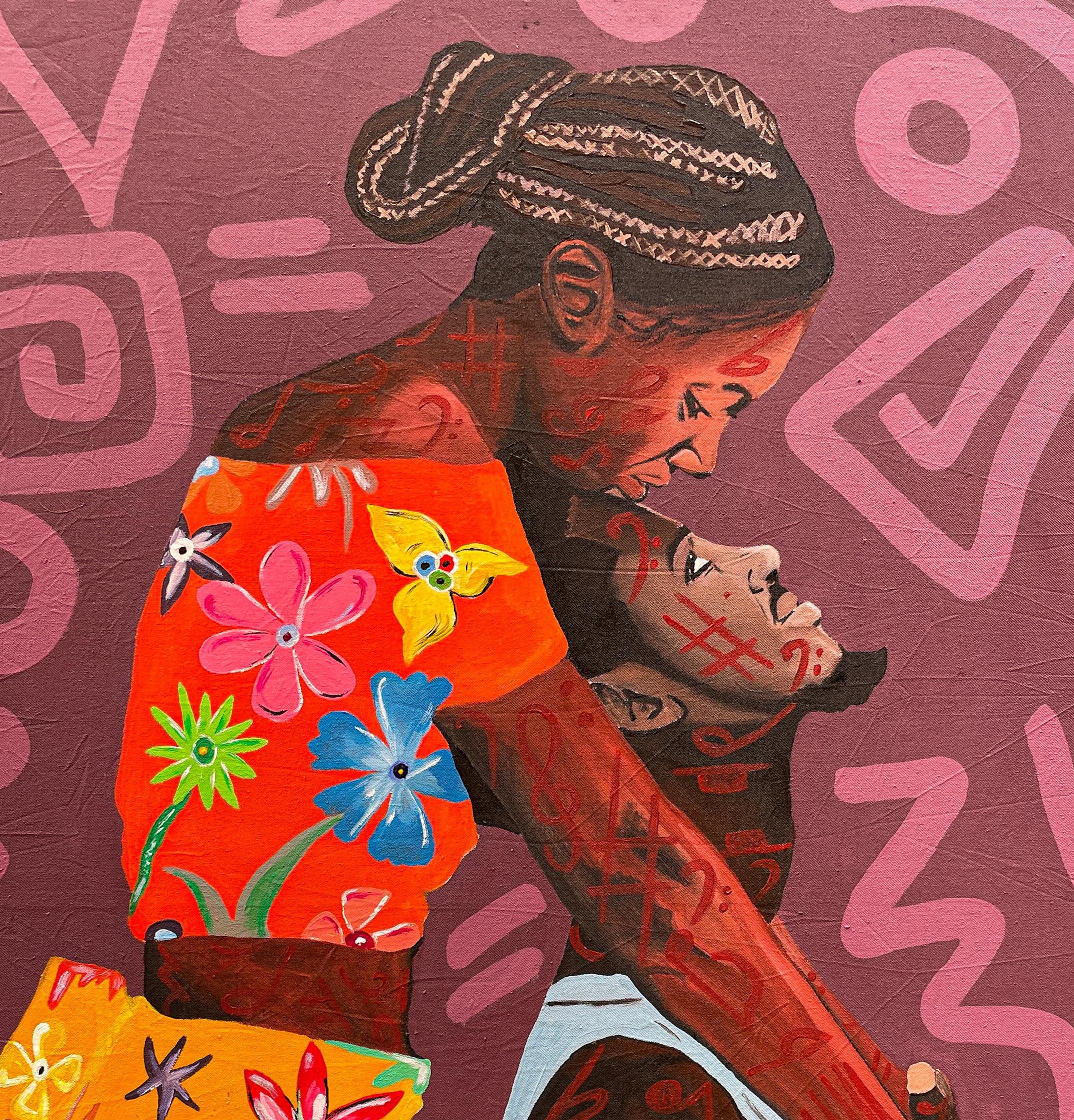 Ololufe Mi (Liebe meines Lebens) (Zeitgenössisch), Painting, von Oladire Araireoluwa