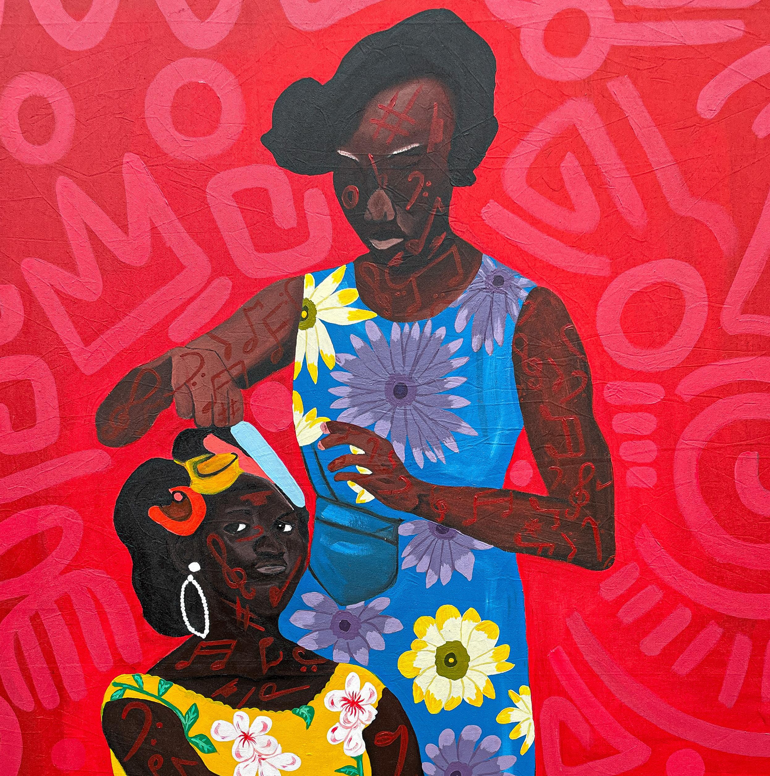Omoge Awelewa (The Beauty Maiden) - Contemporary Painting by Oladire Araireoluwa