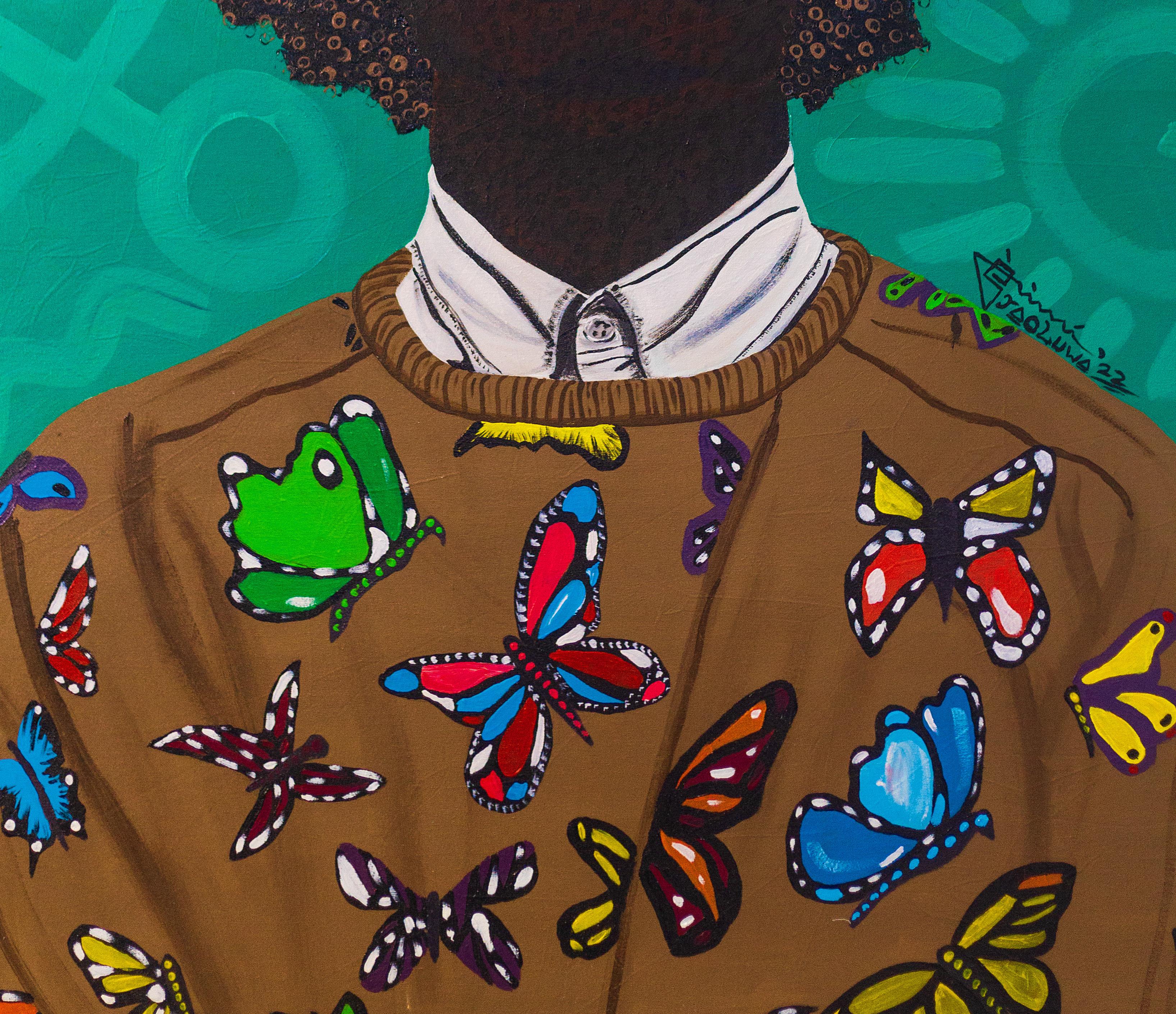 Il ragazzo di The Hood - Painting di Oladire Araireoluwa