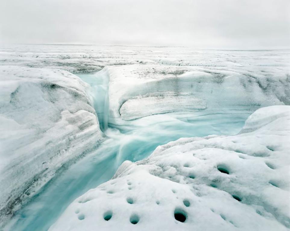 Above Zero, River 2, 07, 2008, Position 1
Olaf Otto Becker
Signed on reverse
Archival pigment print
18 3/4 x 23 1/2 inches

Ever since his first visit to the Arctic in 2003, the photographer Olaf Otto Becker (b. 1959 in Travemünde, Germany) has