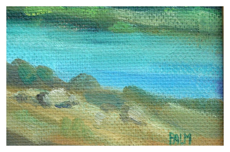 Olaf Palm Pinto Lake, Mid Century SmallScale Landscape with Lakeside
