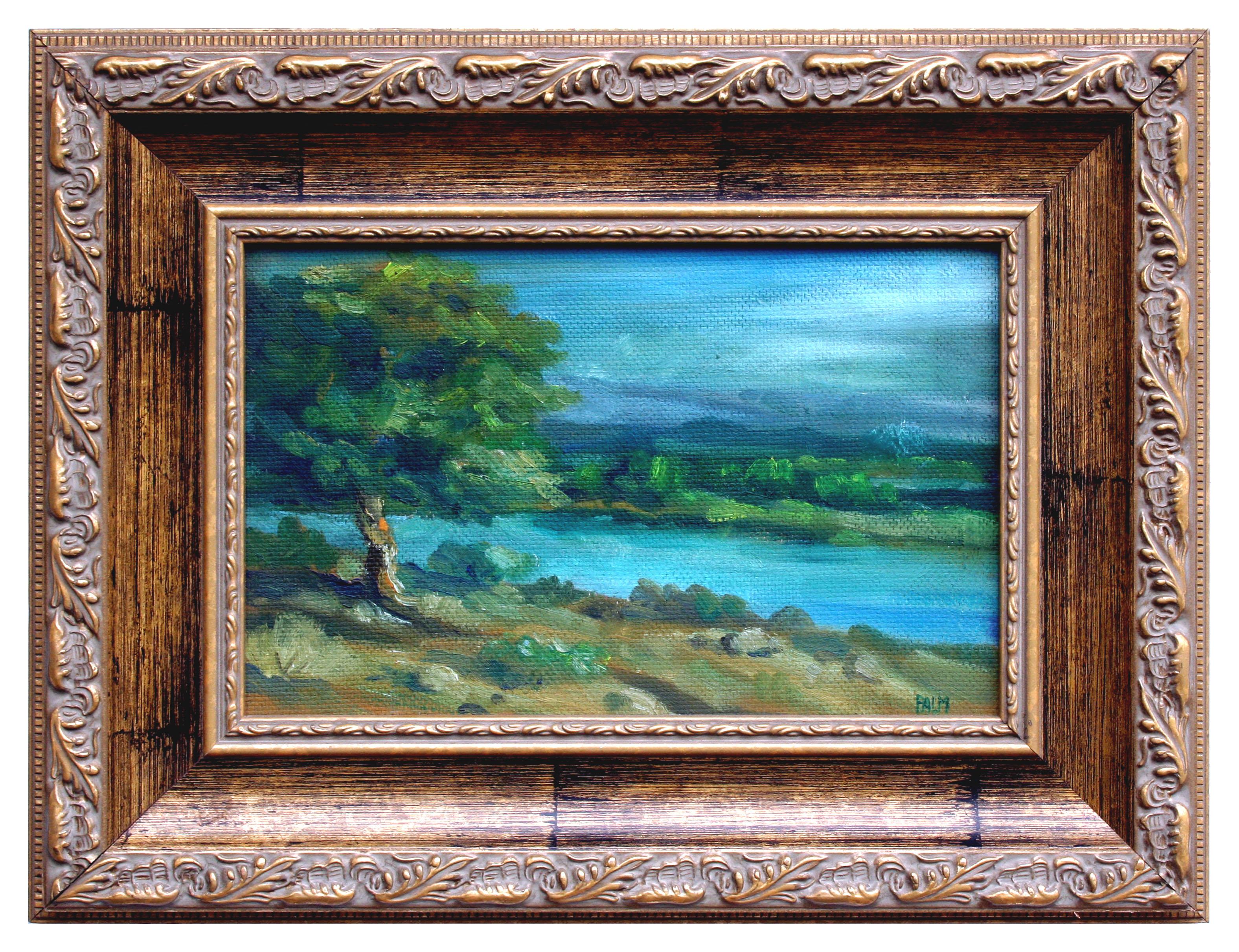 Pinto Lake, Mid Century Small-Scale Landscape with Lakeside Tree
