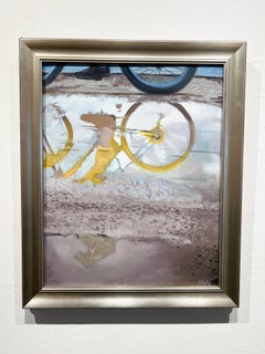 Peinture à l'huile sur toile Rainy Reflection de Olaf Schneider, "Riding Home", 20x16