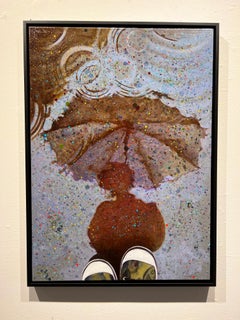 Olaf Schneider, „Wet Sneakers“, 28x20 Regeny Reflection Ölgemälde auf Leinwand