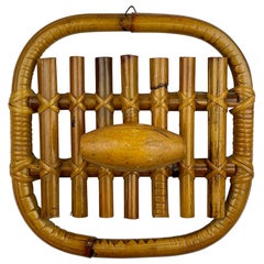 Olaf von Bohr Bamboo Rattan Coat Rack Stand, Italy, 1960s