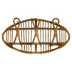 Olaf Von Bohr, Bonacina, Wall Rack, Wood, Rattan, Bamboo, Italy, 1970s