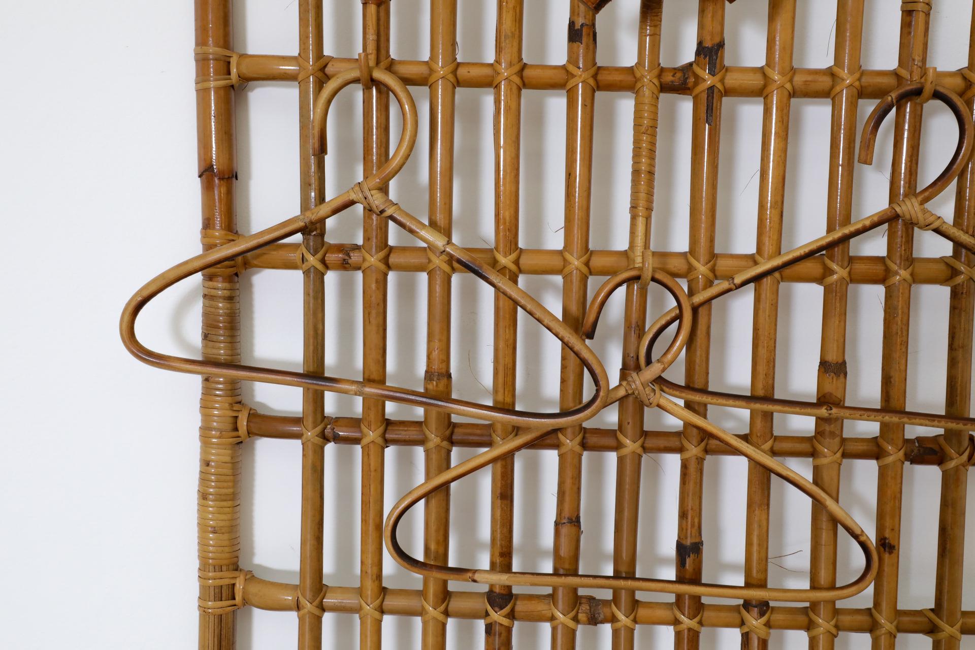 Franco Albini Inspired Bamboo Coat Rack with Hooks, 1960s For Sale 8