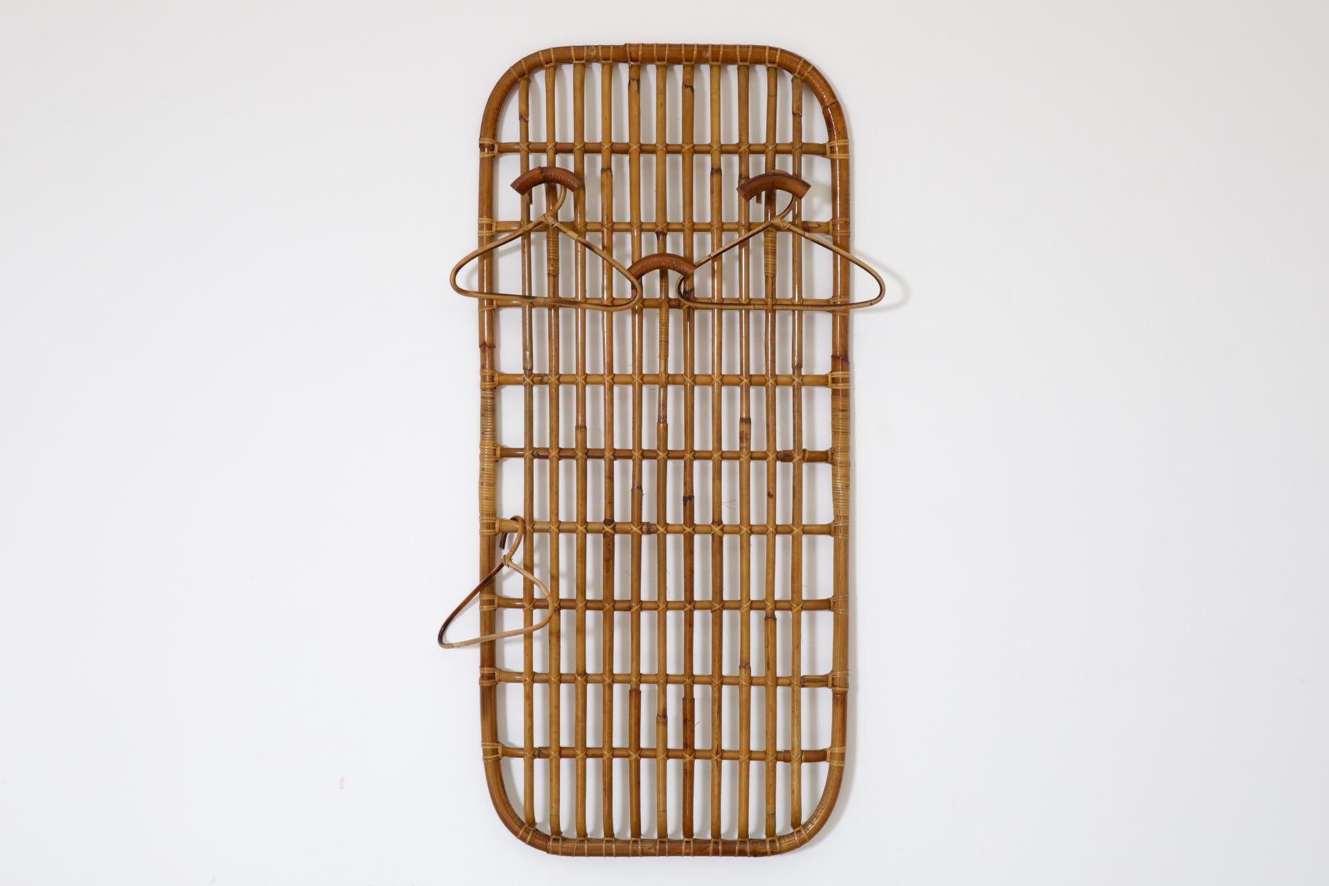 Franco Albini Inspired Bamboo Coat Rack with Hooks, 1960s For Sale 13
