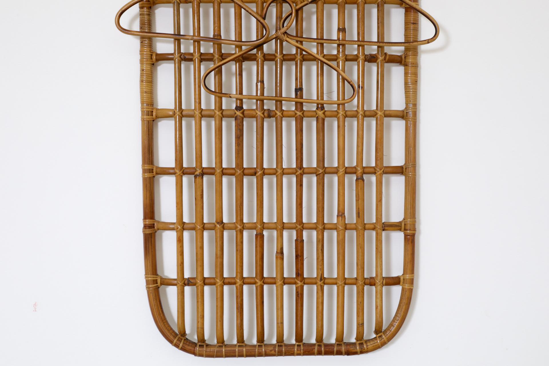 Franco Albini Inspired Bamboo Coat Rack with Hooks, 1960s For Sale 2
