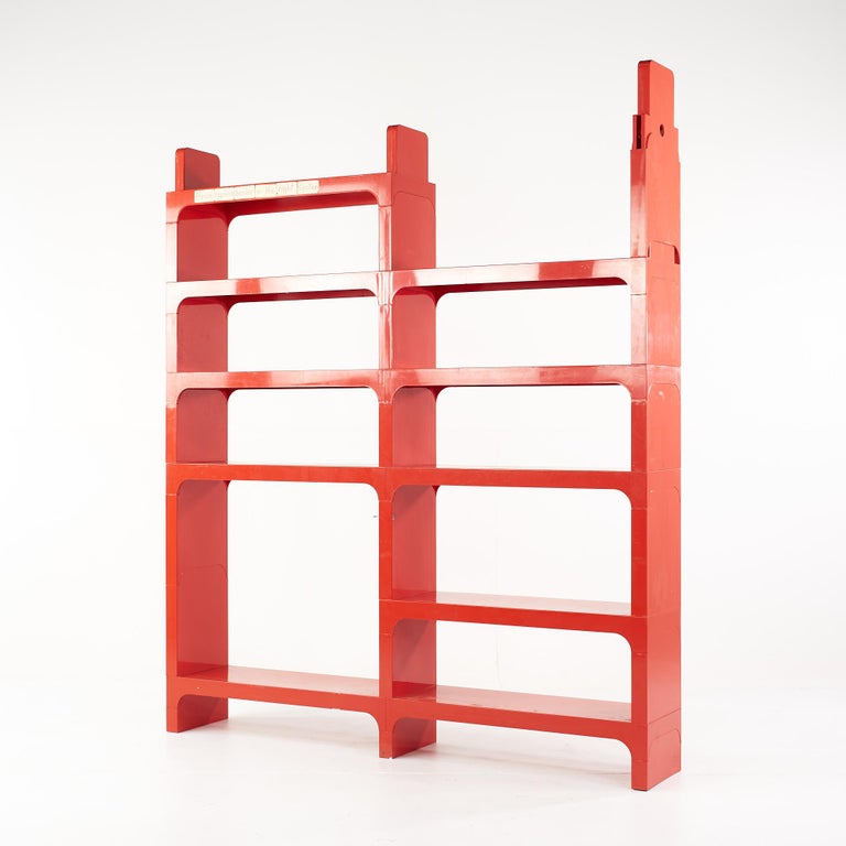 Olaf von Bohr for Kartell MidCentury Red Plastic Shelving Unit For