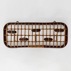 Porte-manteaux italien en bambou et rotin Olaf von Bohr