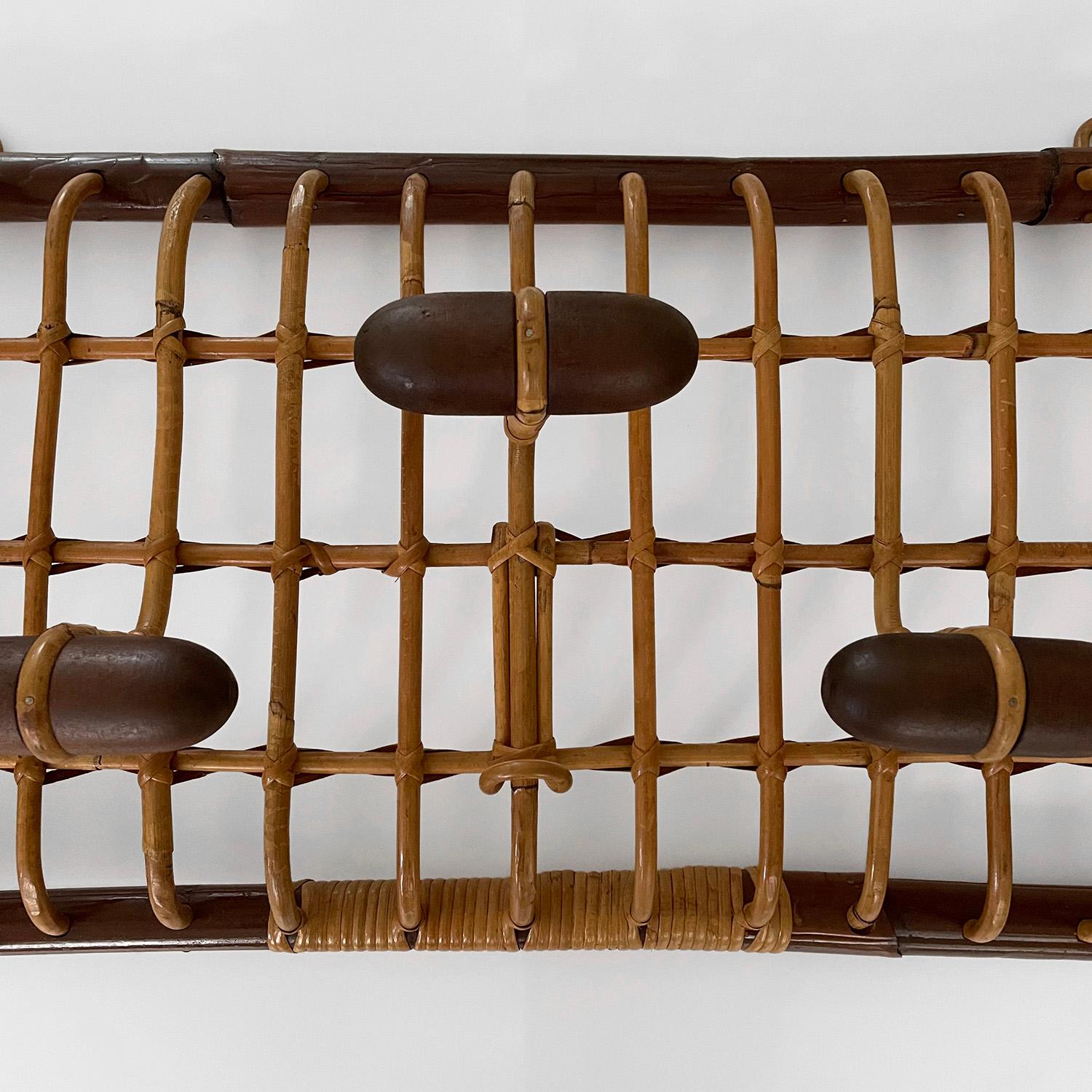 Mid-20th Century Olaf von Bohr Italian Bamboo & Rattan Coat Rack  For Sale