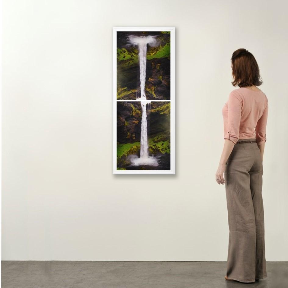 Contact is content at Seljalandsfoss, Contemporary, 21st Century, C Print - Gray Figurative Print by Olafur Eliasson