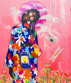 Finding Solace - 21. Jahrhundert, Zeitgenössisch, Figurative Abstraktion, Floral