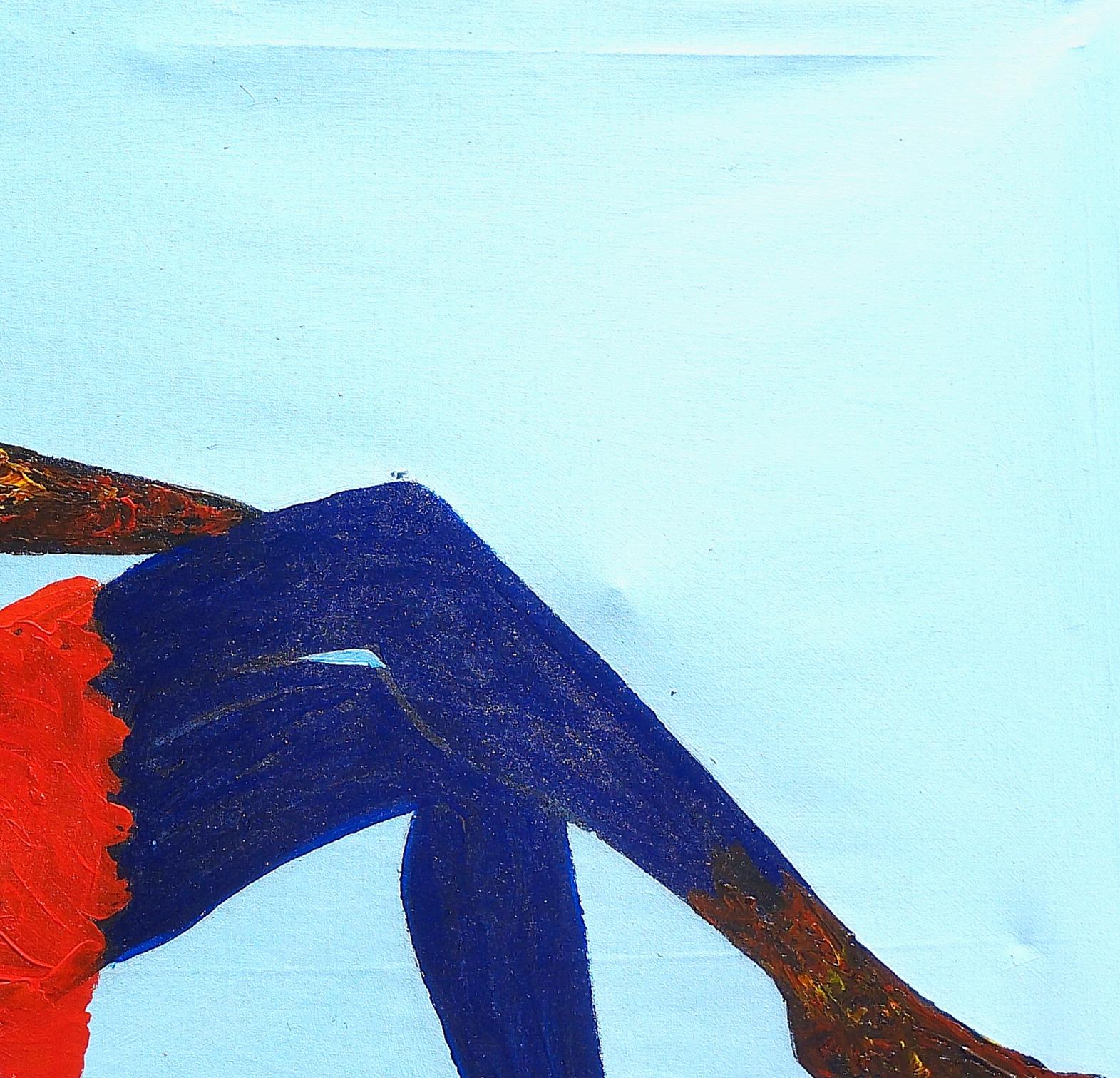 Fiore fluttuante -21° Secolo, Contemporaneo, Astrazione figurativa, Africa, Rosa - Painting Espressionista di Olajide Kuti