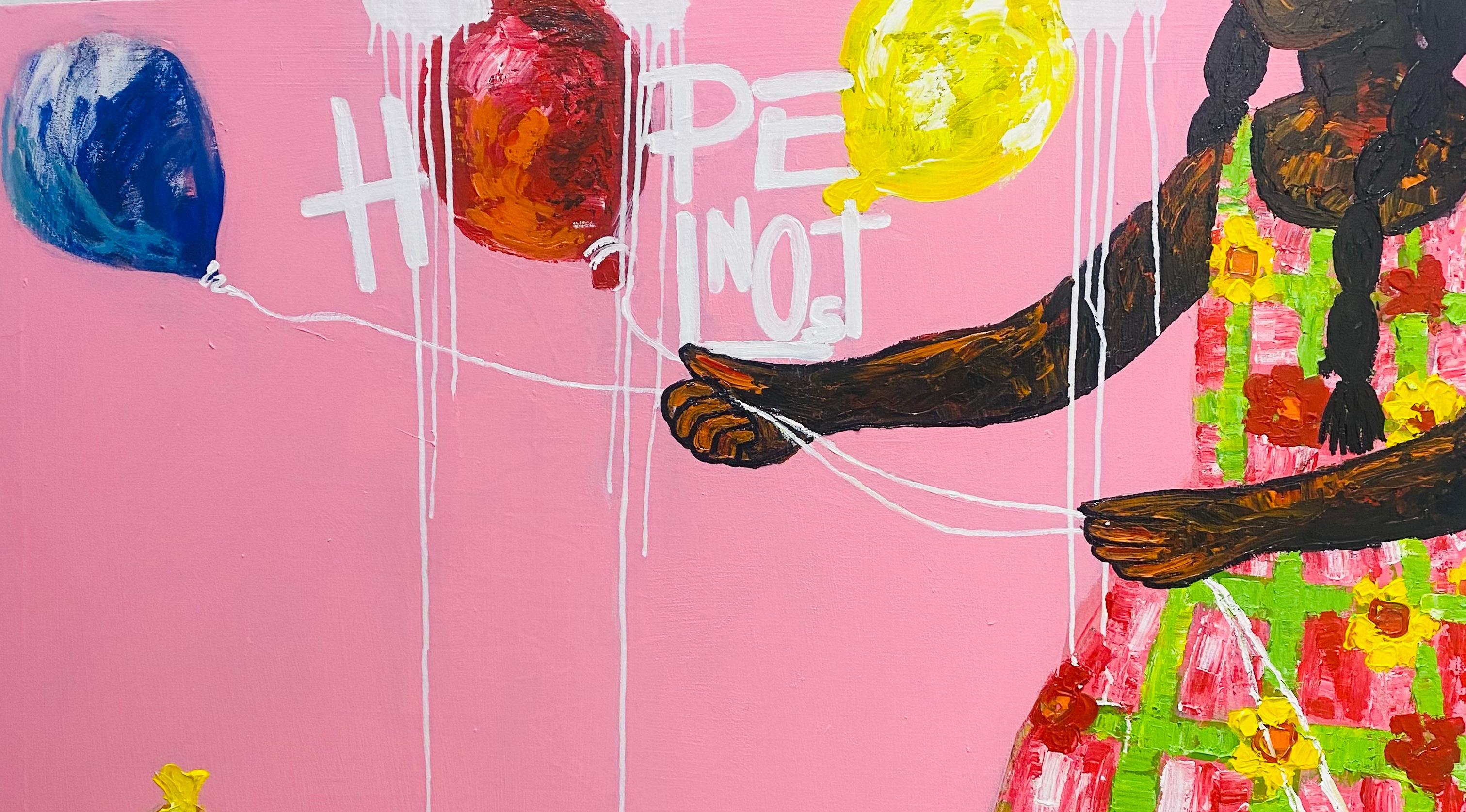 Hope Not Lost - 21. Jahrhundert, Zeitgenössisch, Figurative Abstraktion, Ballon – Painting von Olajide Kuti