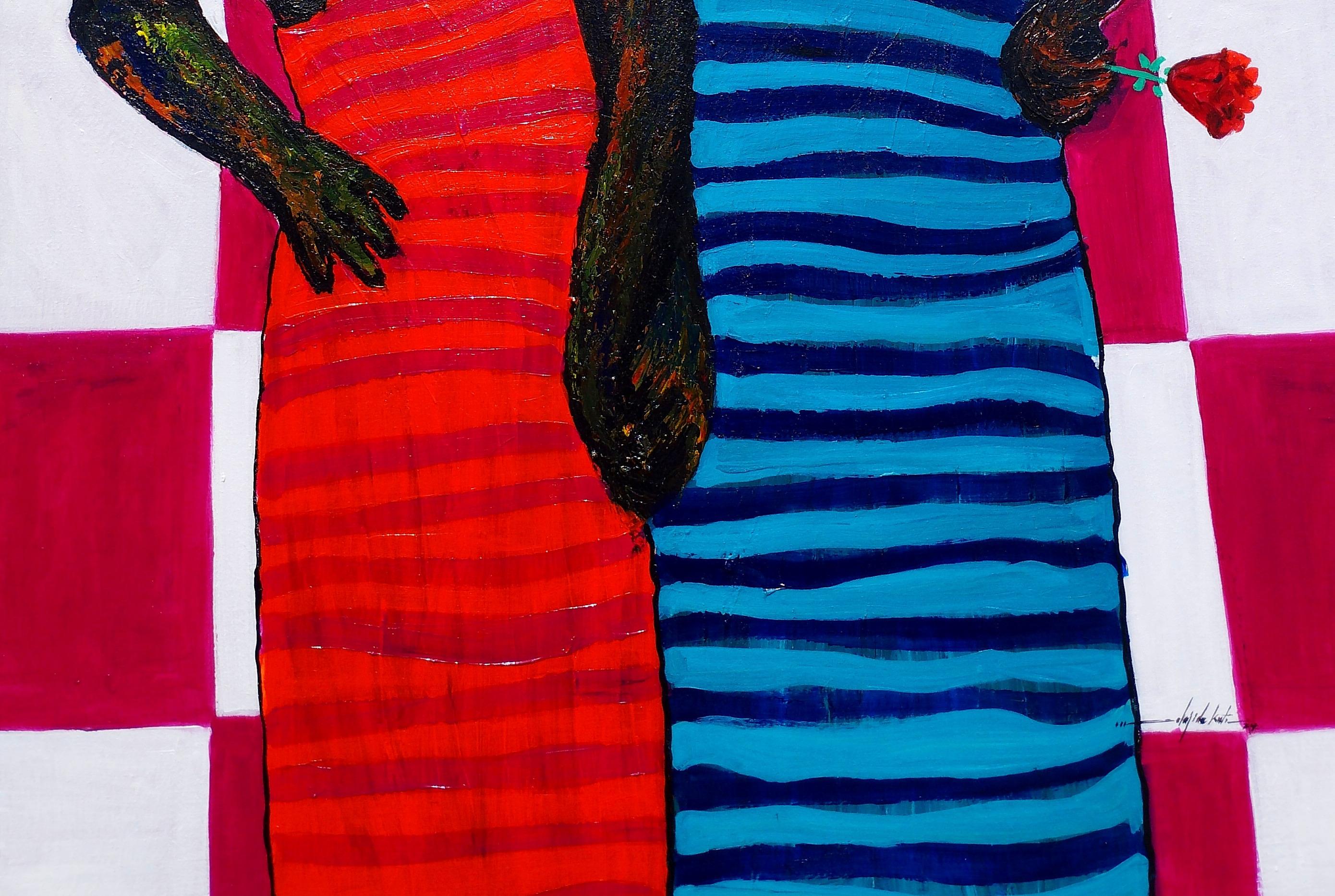 Into The Unknown 1 -21° secolo, Contemporaneo, Astrazione figurativa, Africa - Painting Espressionista di Olajide Kuti