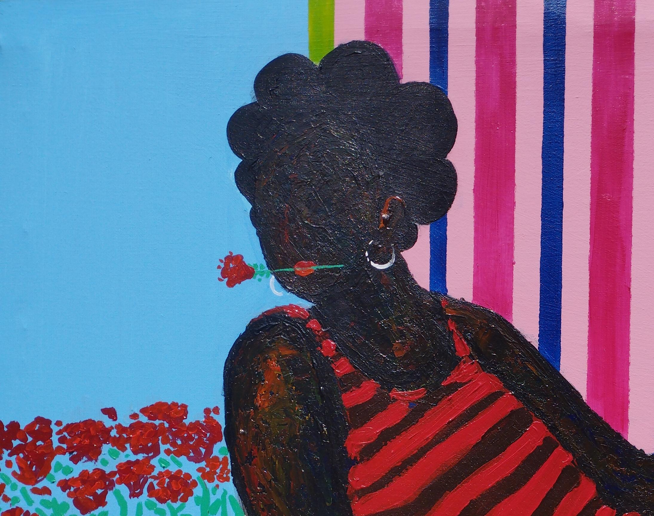 La Dolce Vita (The Sweet Life) - 21st Century, Contemporary, Figurative, Africa - Painting by Olajide Kuti