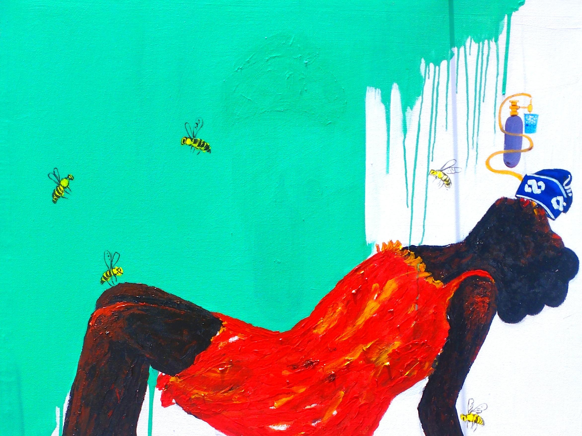 Let The Poor Breathe -21° Secolo, Contemporaneo, Astrazione figurativa, Africa - Painting di Olajide Kuti
