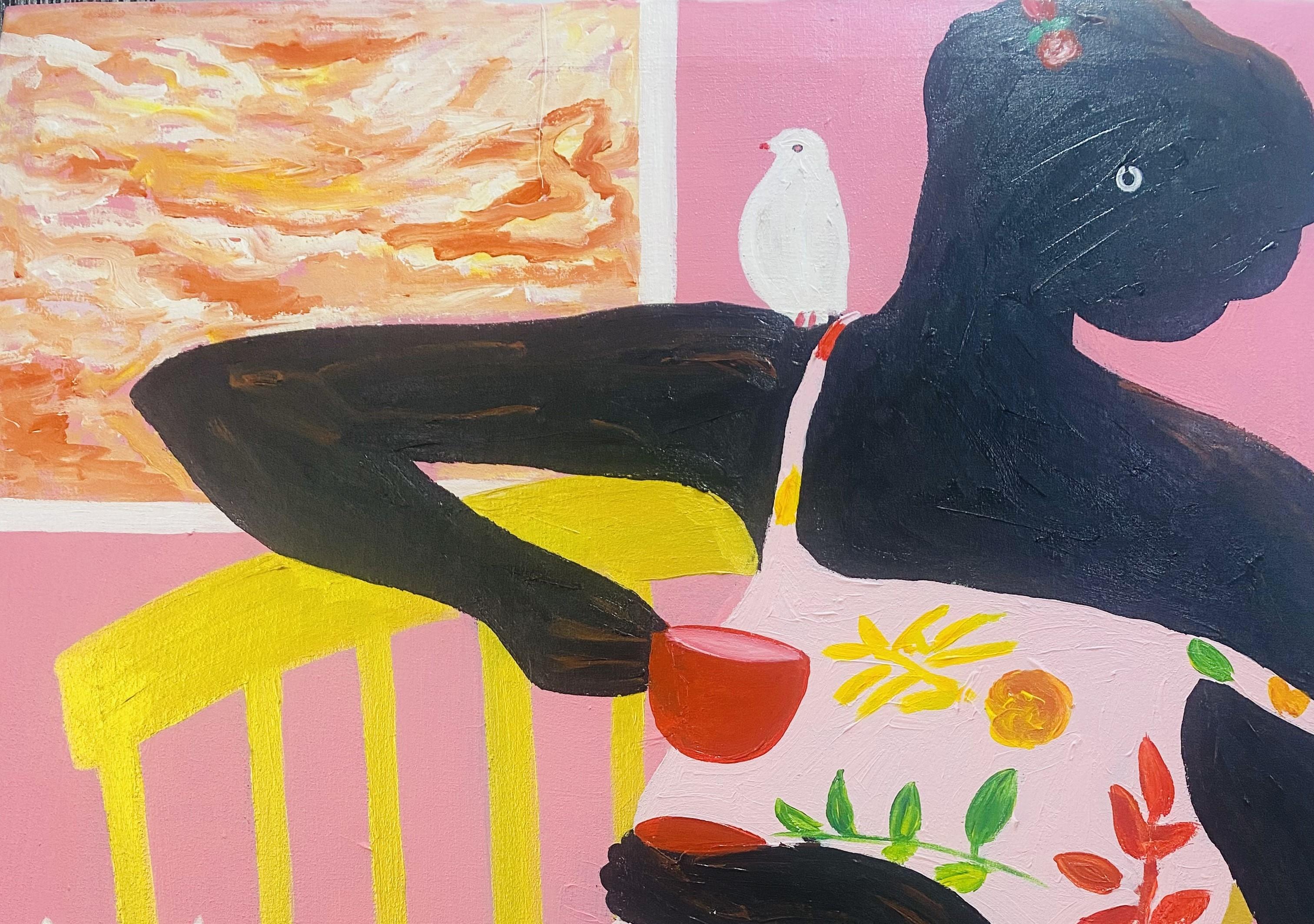 Meditation – Painting von Olajide Kuti