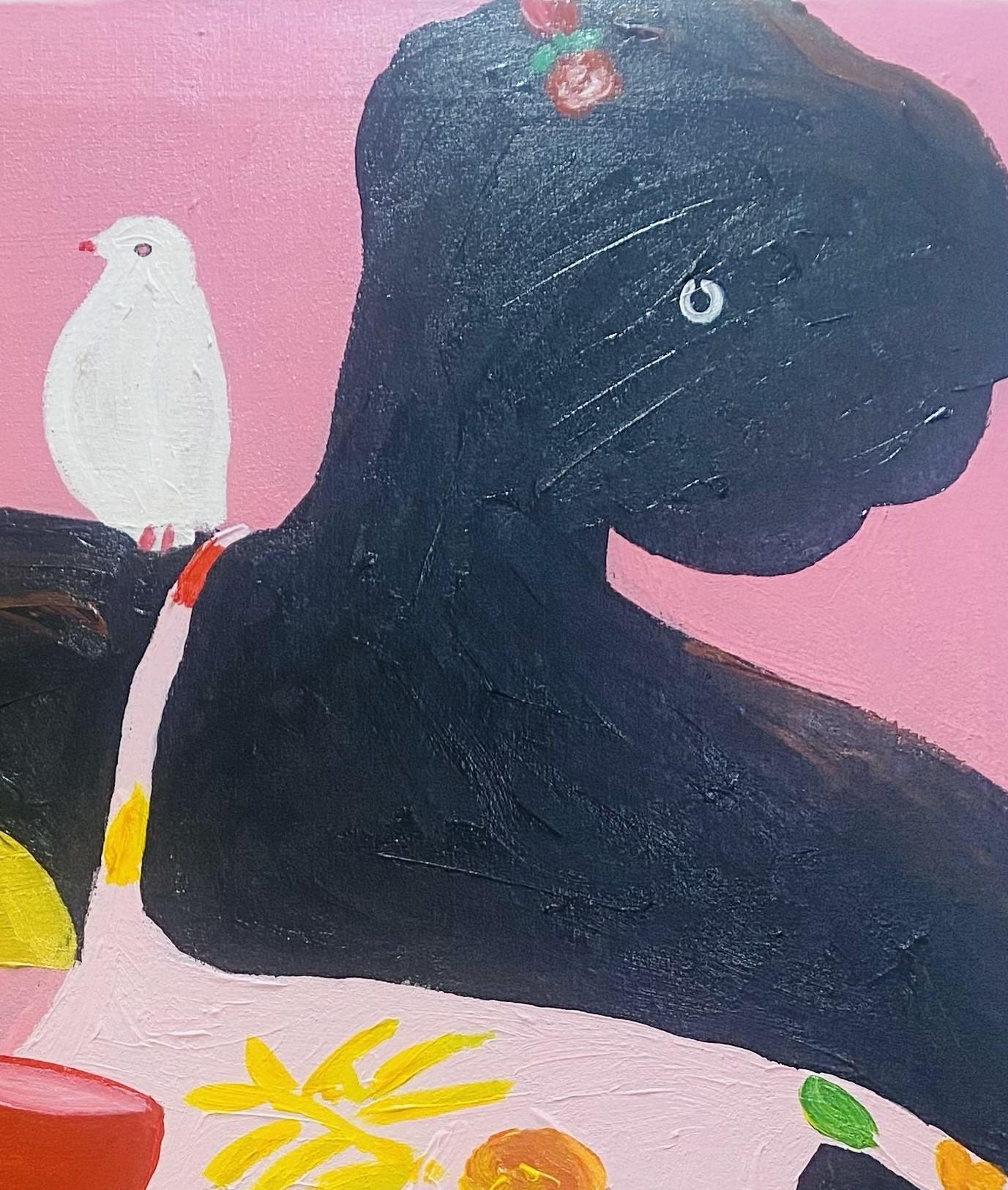 Meditation (Orange), Abstract Painting, von Olajide Kuti