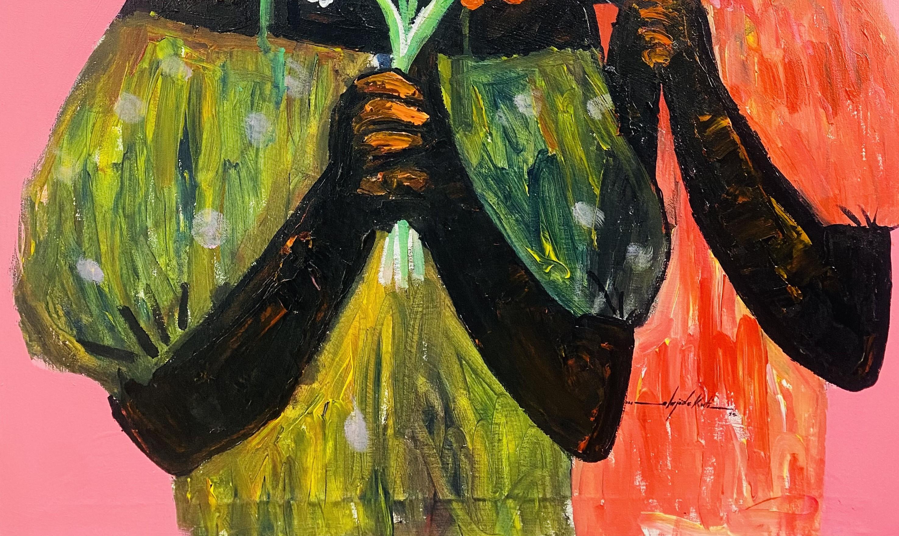 On God - Abstract Expressionist Painting by Olajide Kuti