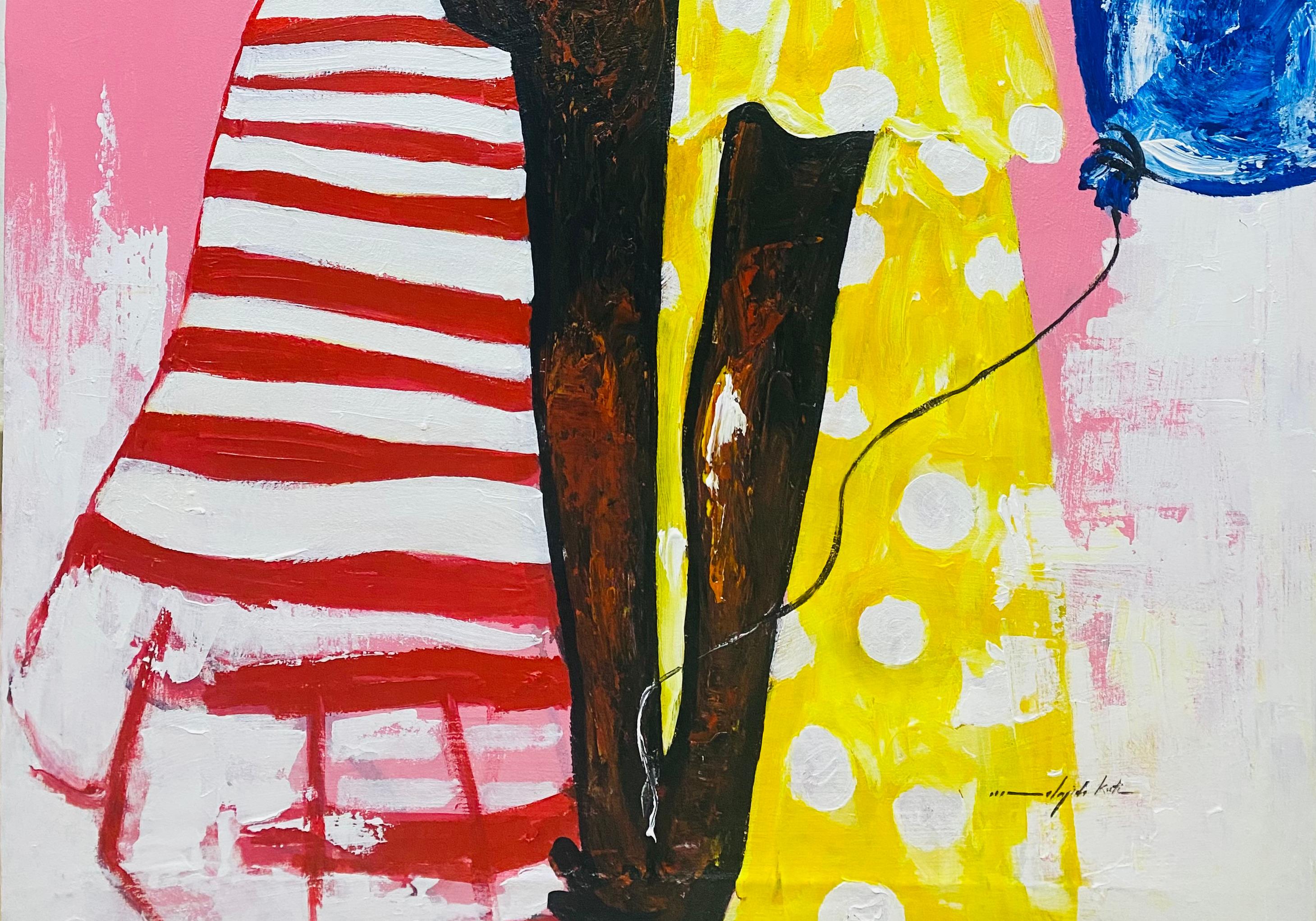Zweisamkeit - 21. Jahrhundert, Zeitgenössisch, Figurative Abstraktion, Afrika, Liebe (Expressionismus), Painting, von Olajide Kuti