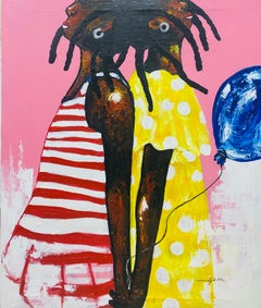 Zweisamkeit - 21. Jahrhundert, Zeitgenössisch, Figurative Abstraktion, Afrika, Liebe