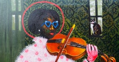 Violinista - XXI secolo, Contemporaneo, Astrazione figurativa, Donne, Musicale
