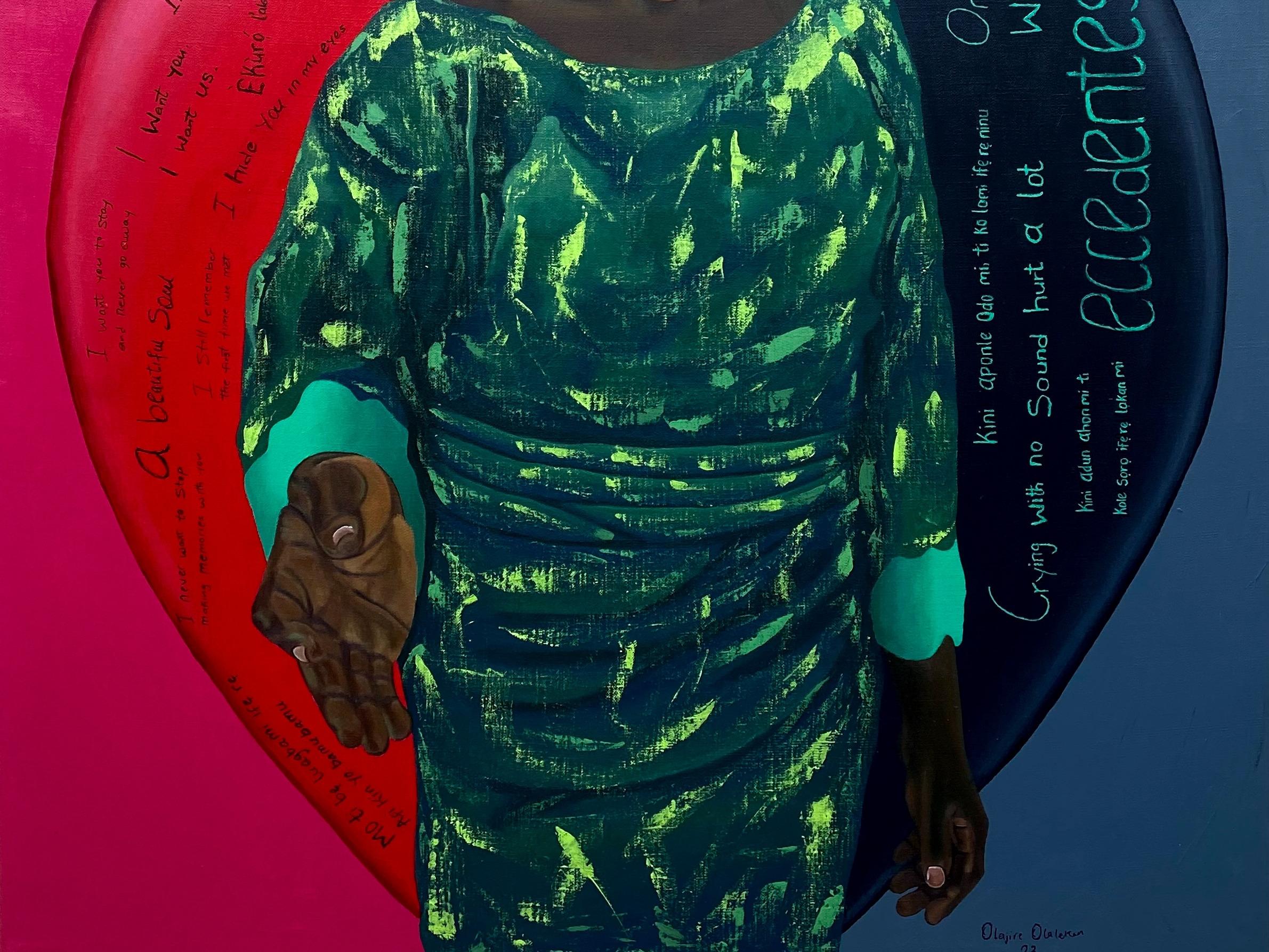 Don't Let Me Go - Contemporary Painting by Olajire Olalekan