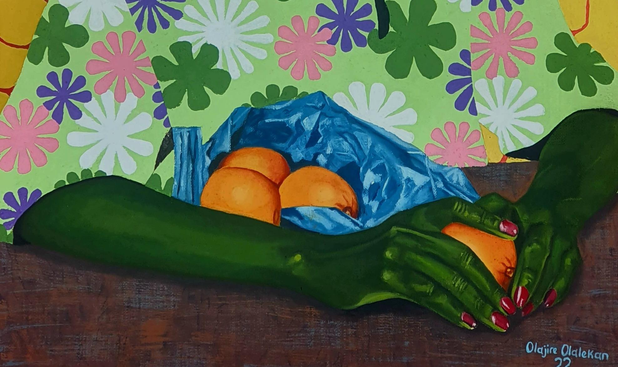 Eso (Fruit) - Contemporary Painting by Olajire Olalekan