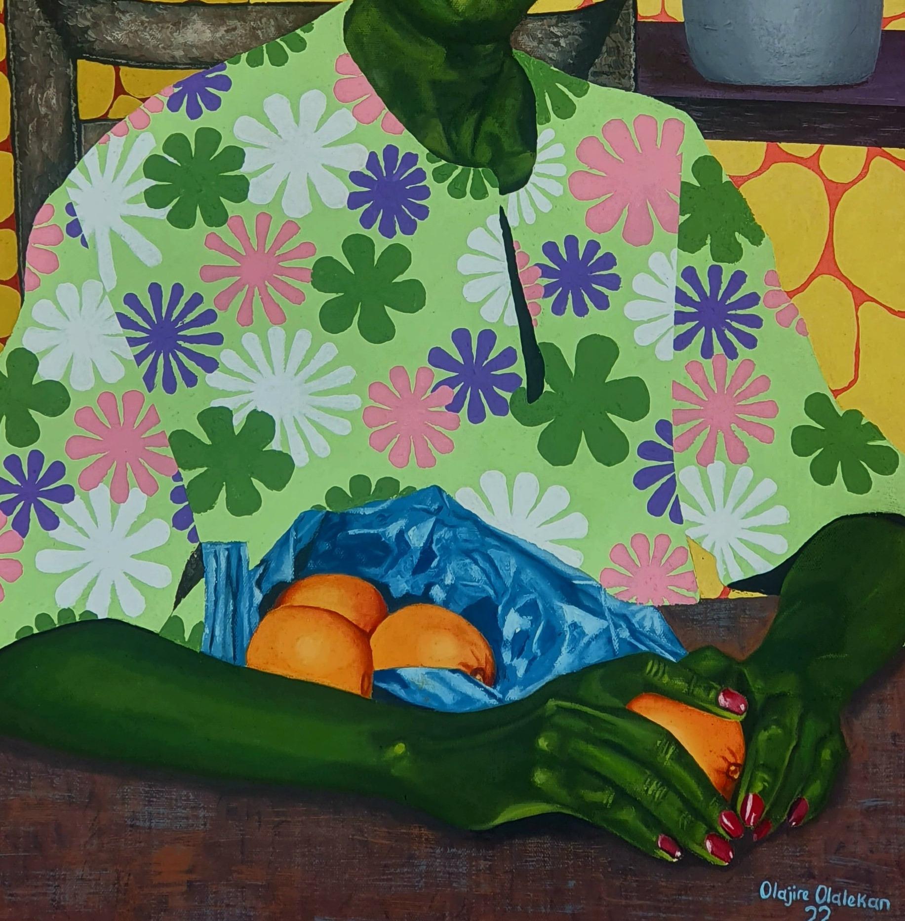 Eso (Fruit) - Contemporary Painting by Olajire Olalekan