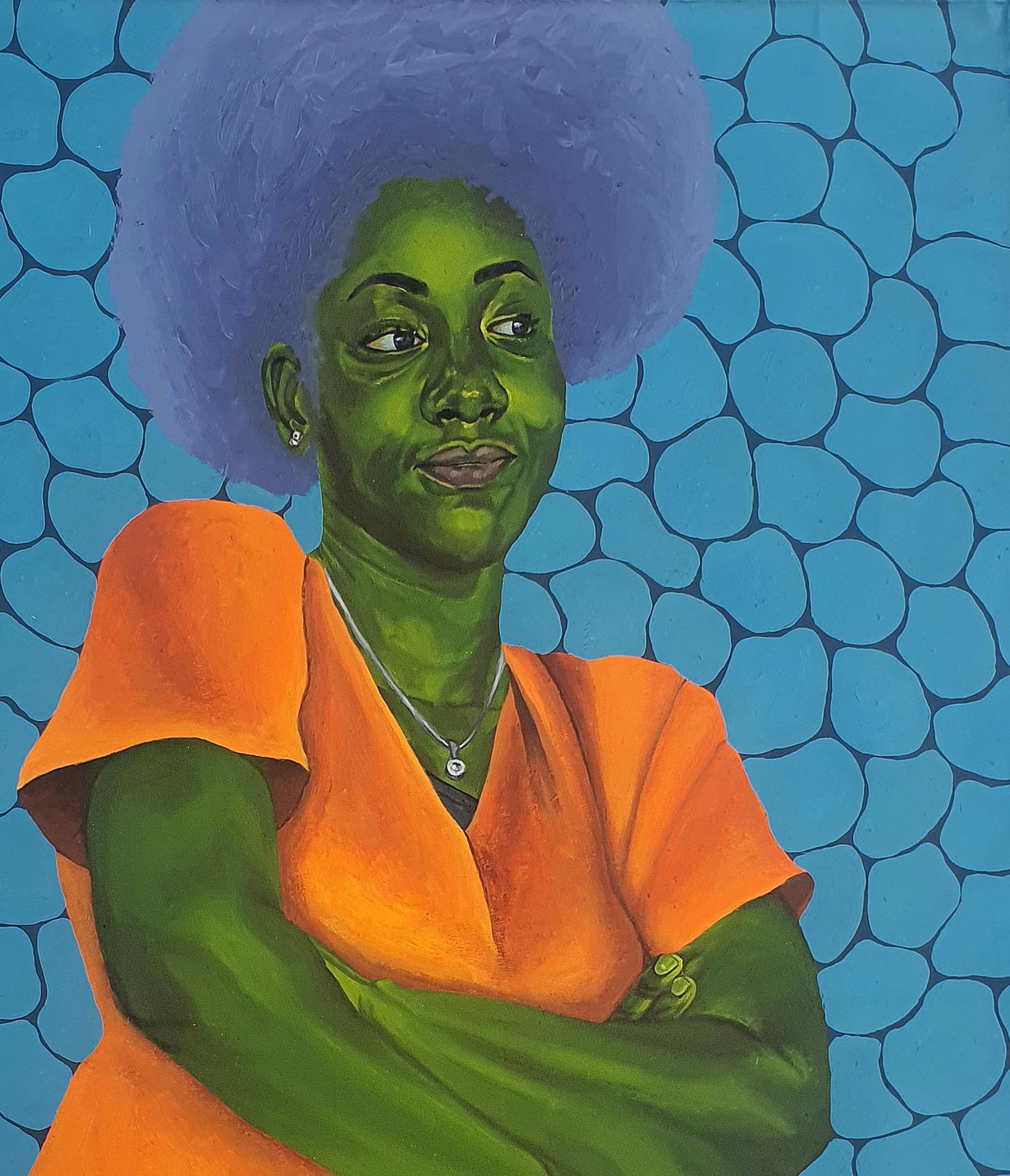 In attesa - Painting Contemporaneo di Olajire Olalekan