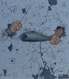 Agogo -Siglo XXI, Contemporáneo, Expresionista figurativo, Rompecabezas, Óleo, África